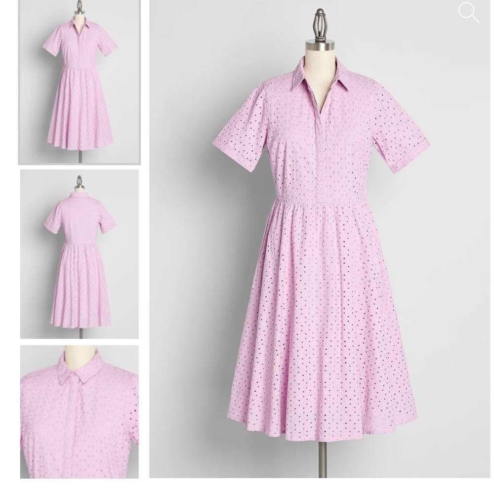 Modcloth Pinkish Purple Eyelet Dress